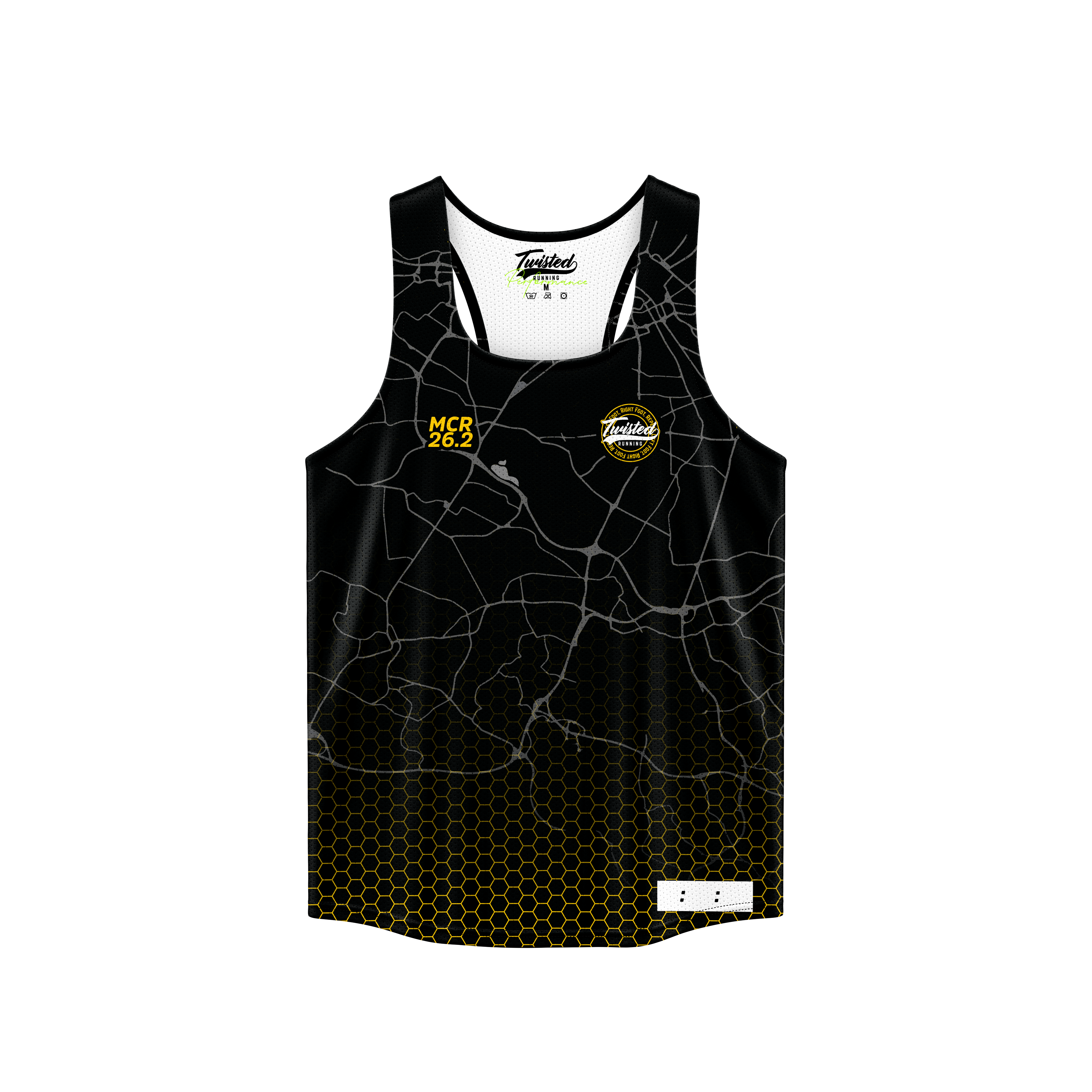Black/Yellow Manchester 26.2 Race/Finisher Vest – A Marathon Worthy Tribute (Pre-Order) Please Read Description