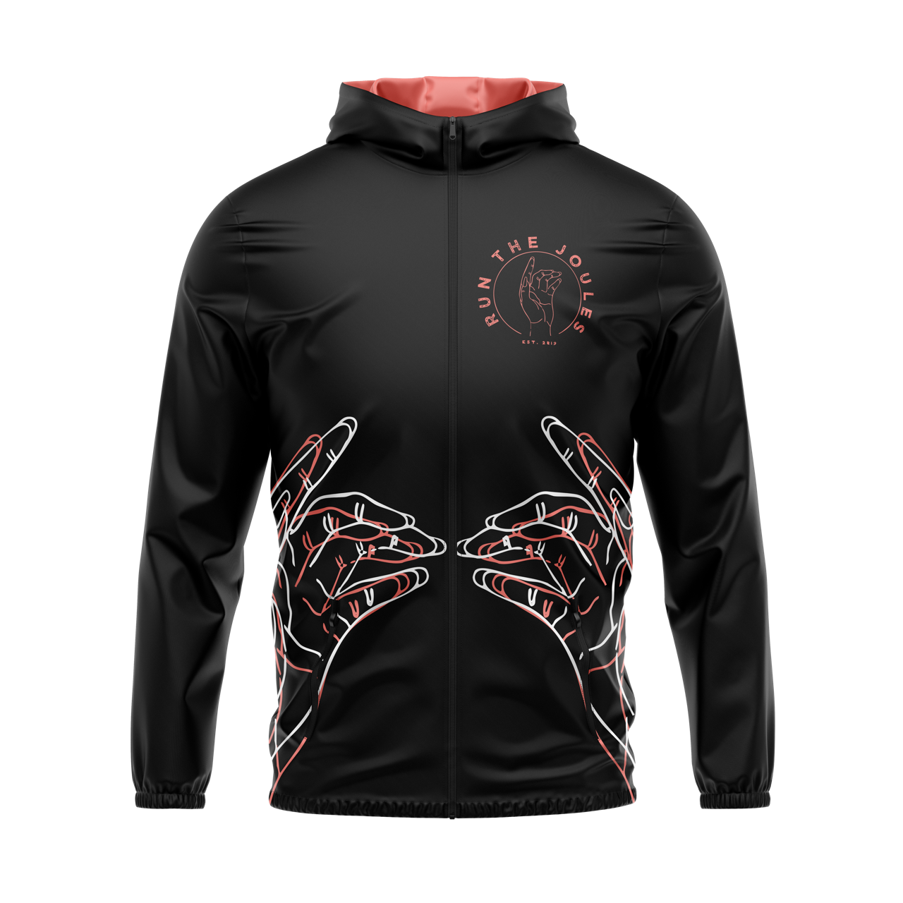 Run The Joules Windbreaker - Black/Salmon