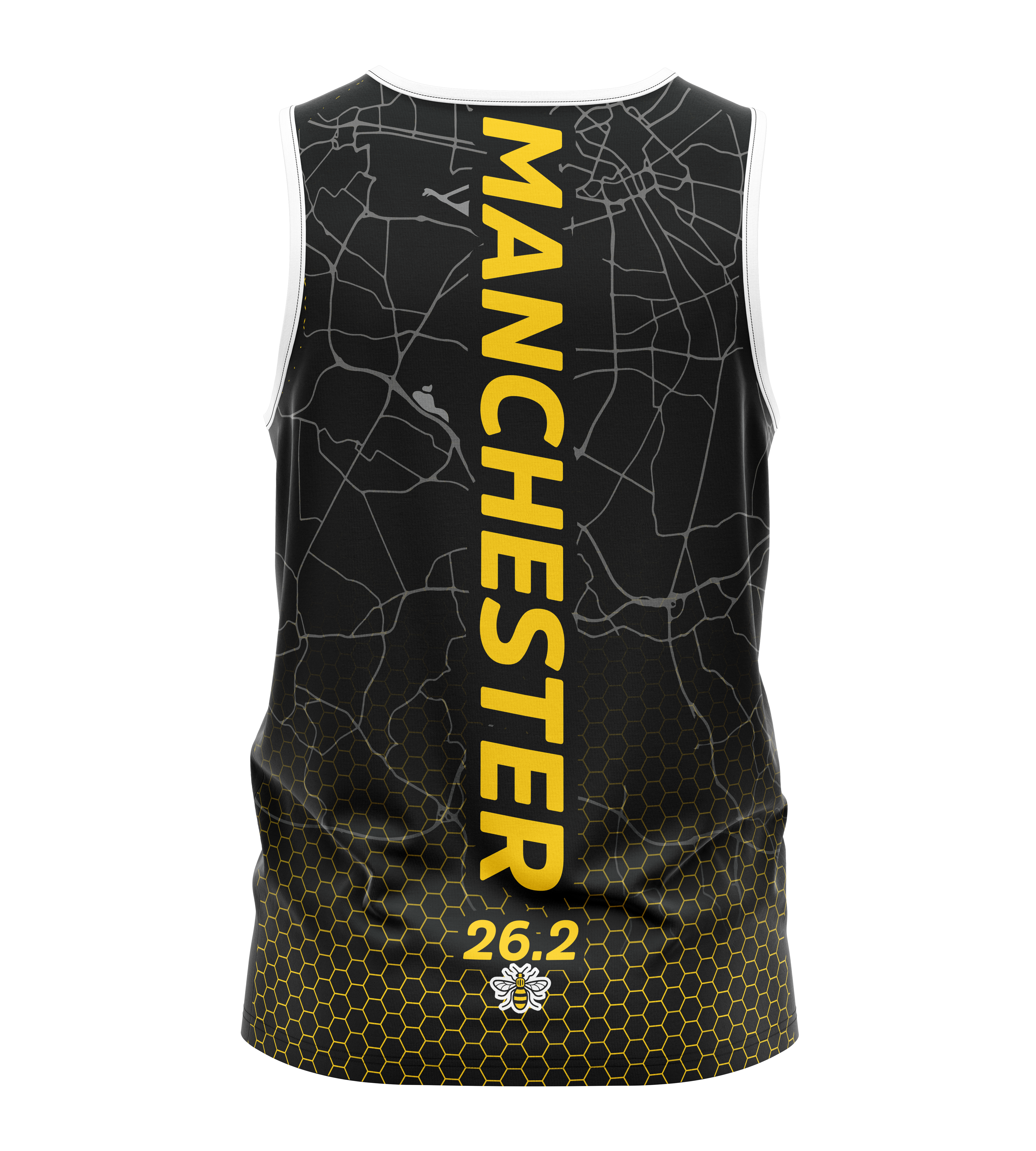 Black/Yellow Manchester 26.2 Race/Finisher Tank – A Marathon Worthy Tribute (Pre-Order) Please Read Description