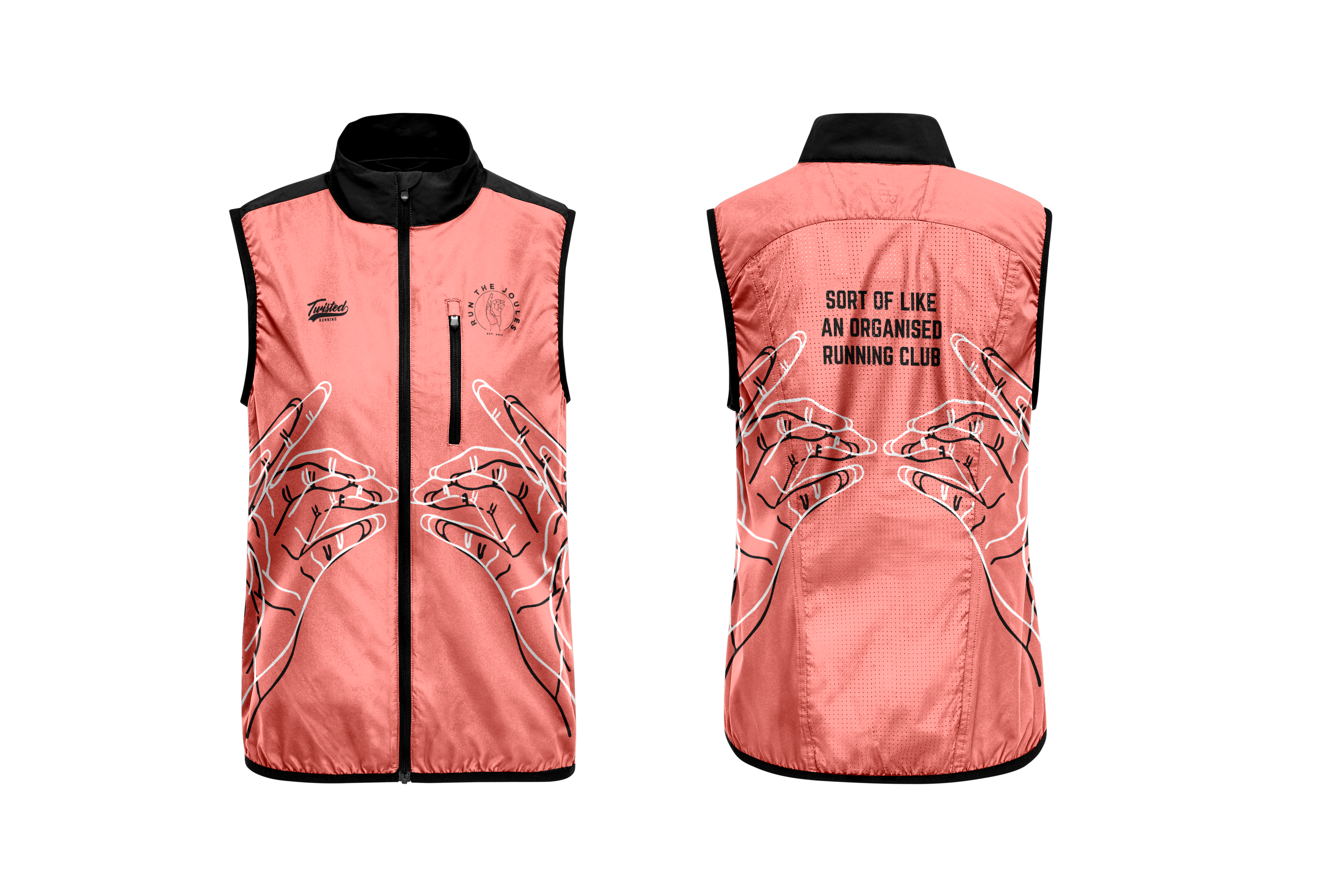 Run The Joules Gilet - Salmon/Black