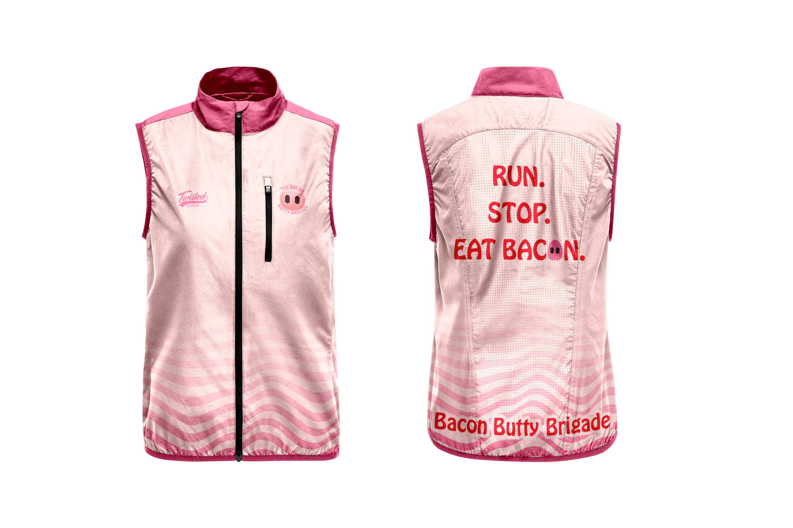 Bacon Butty Brigade Gilet - Pink