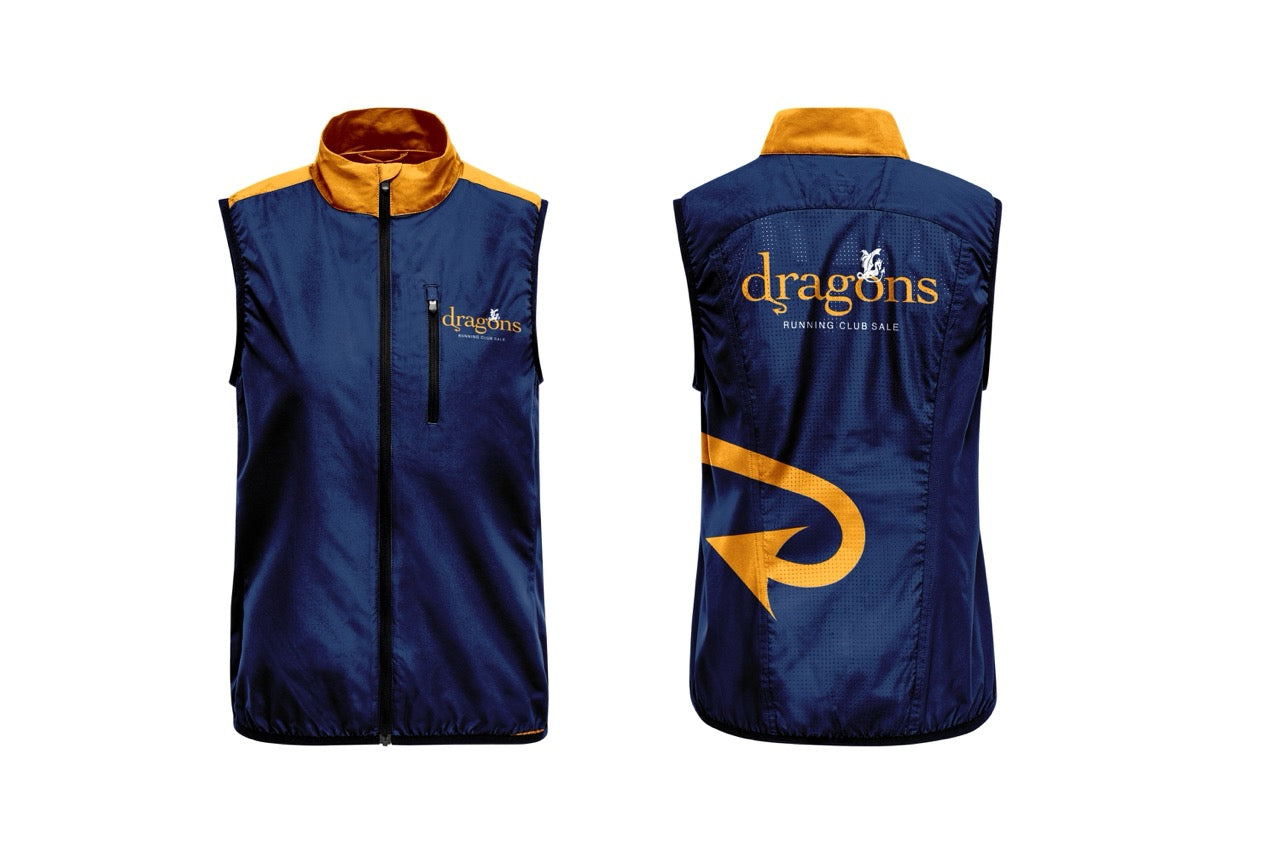 Dragons Running Club Sale Gilet - Navy/Amber