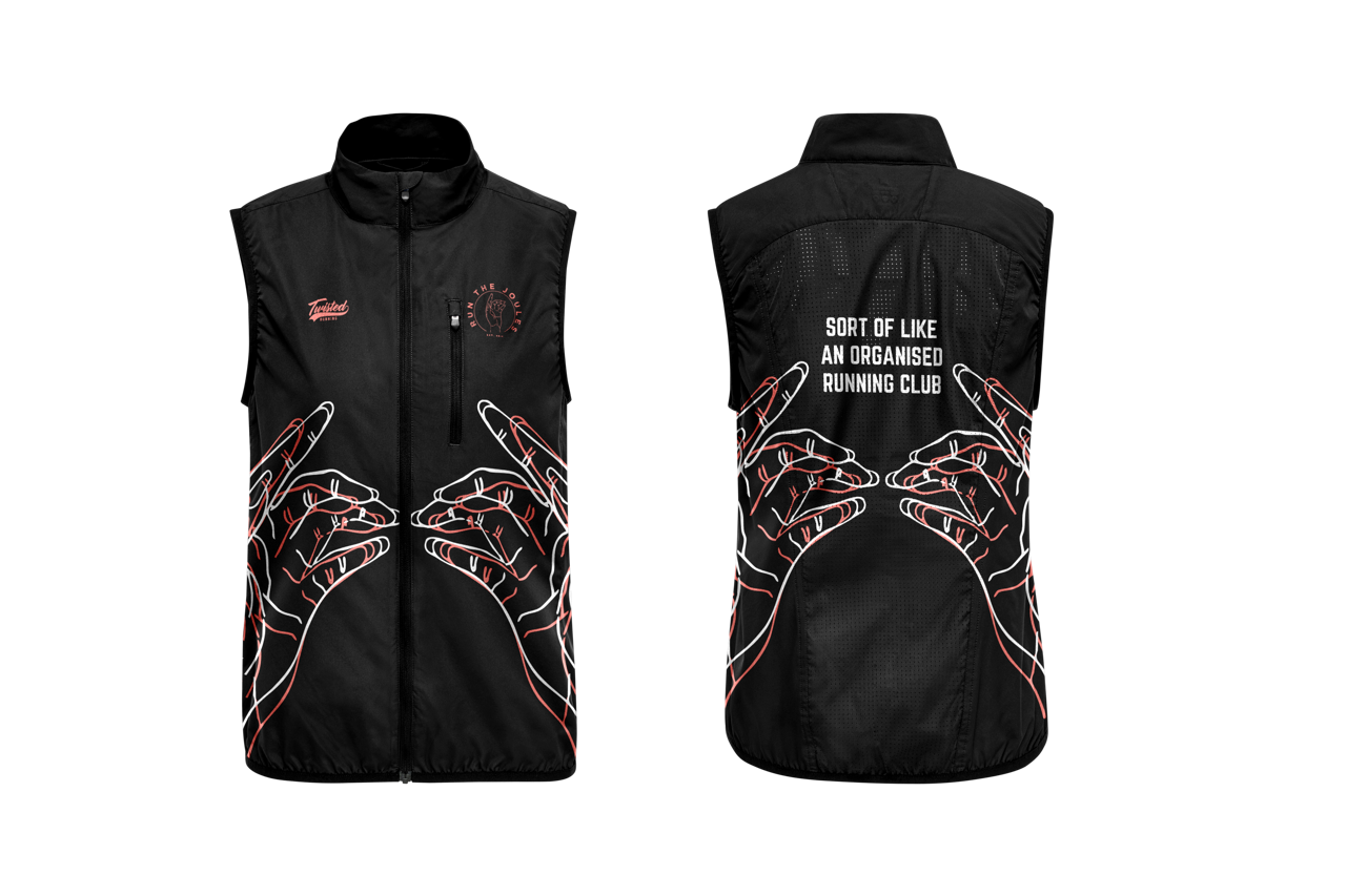Run The Joules Gilet - Black/Salmon