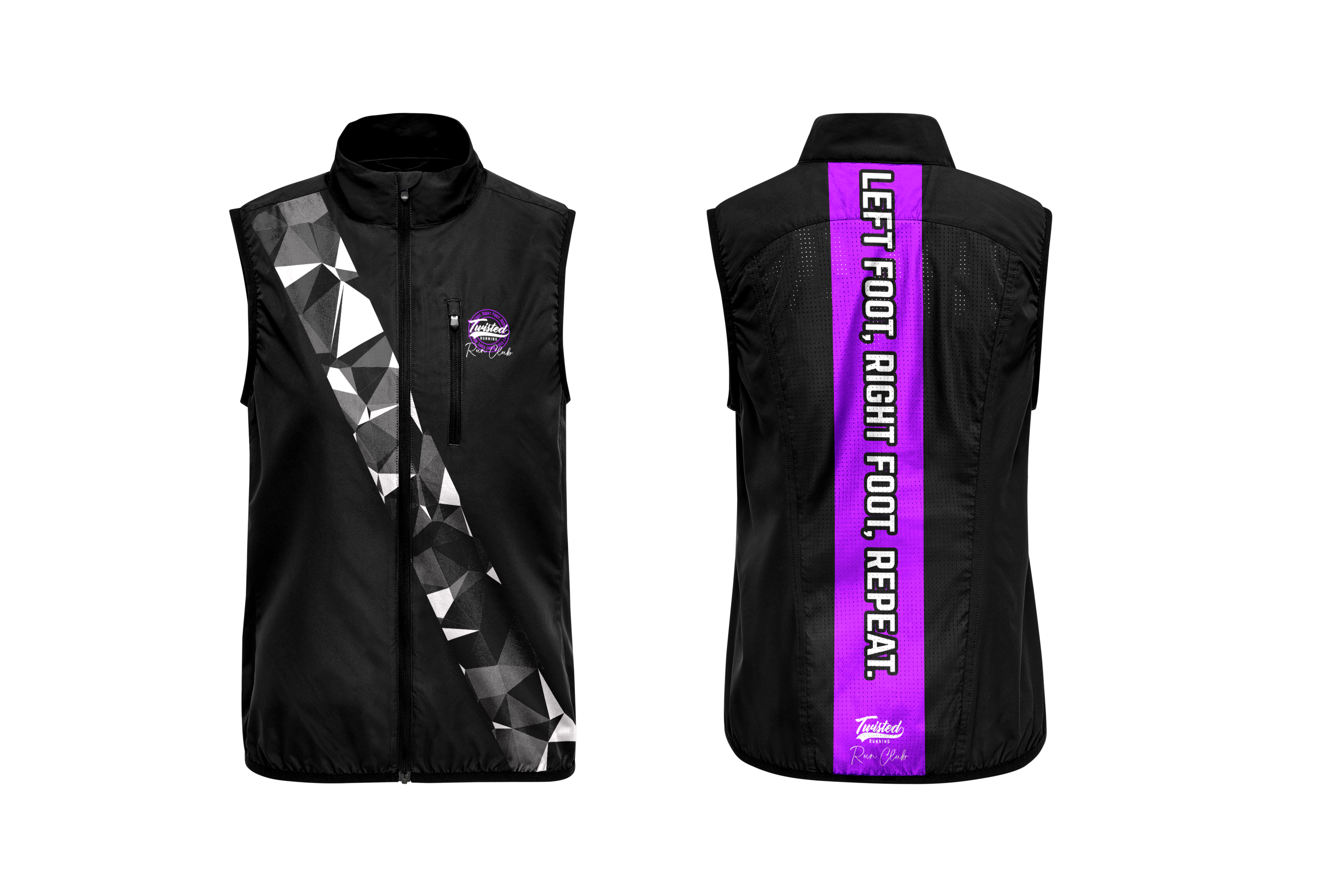 Twisted Run Club Gilet - Black/Purple