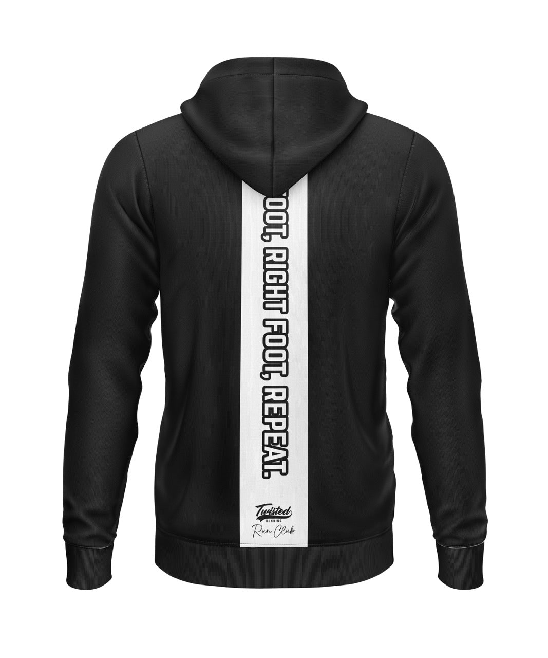 Twisted Run Club Hoodie (Polyester) - Black/White