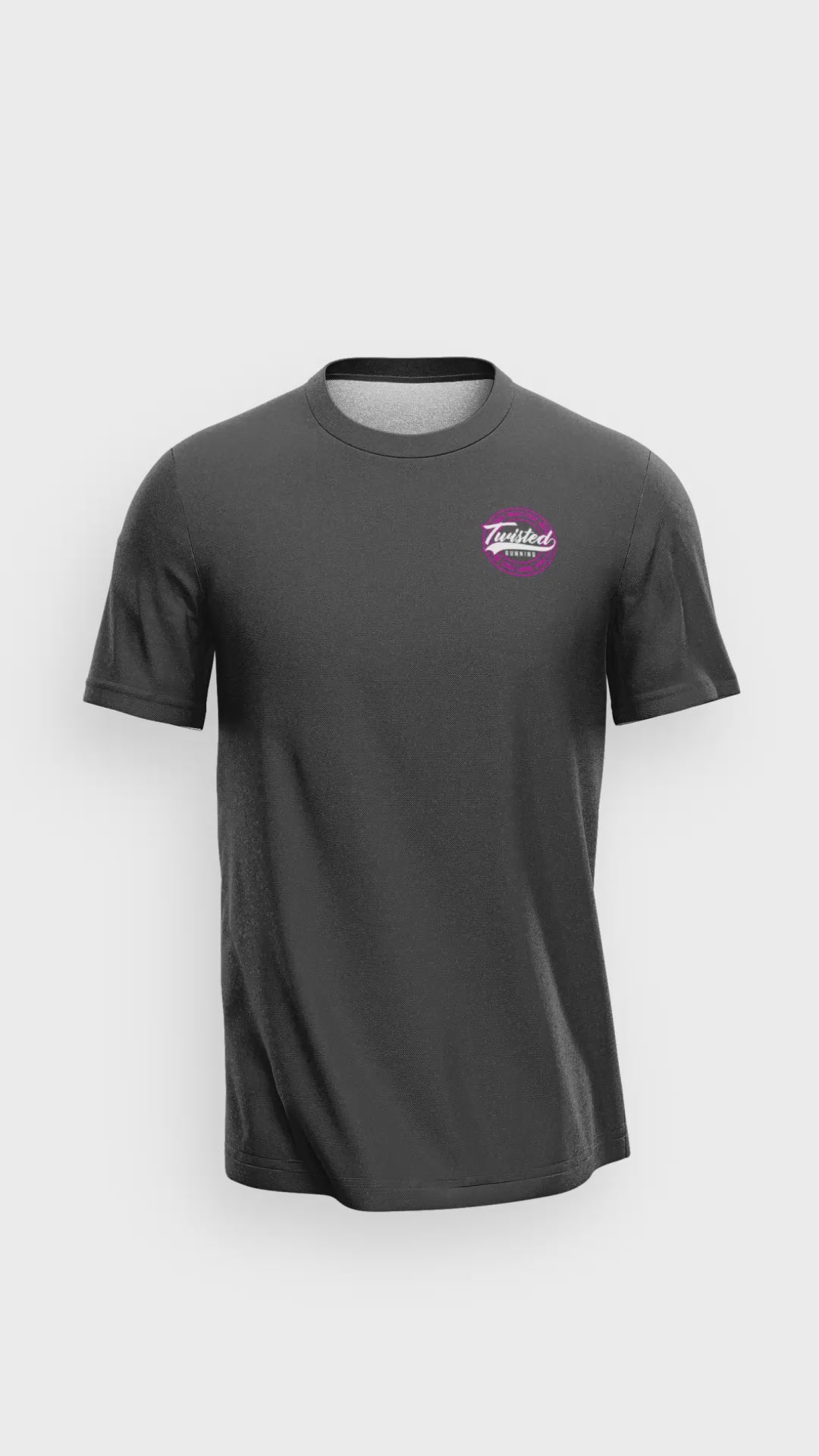 The Twisted Lightweight Tee - Charcoal/Pink