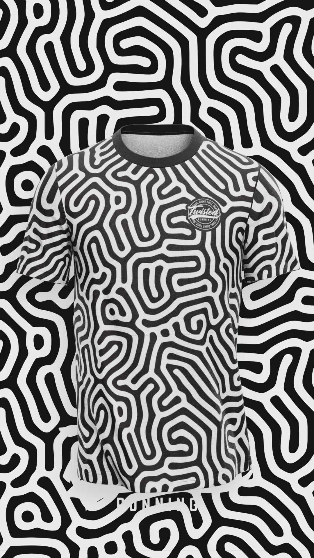 A-MAZE-ING Technical Race Tee – Black & White