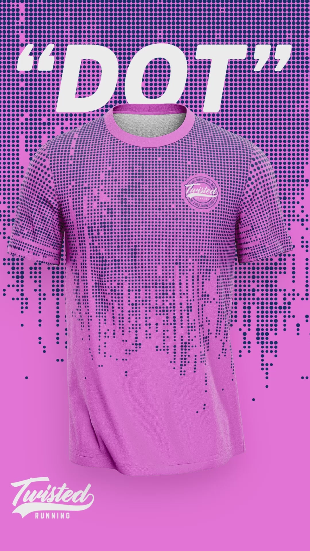 "Dot" Technical Running Tee (Pink/Navy)