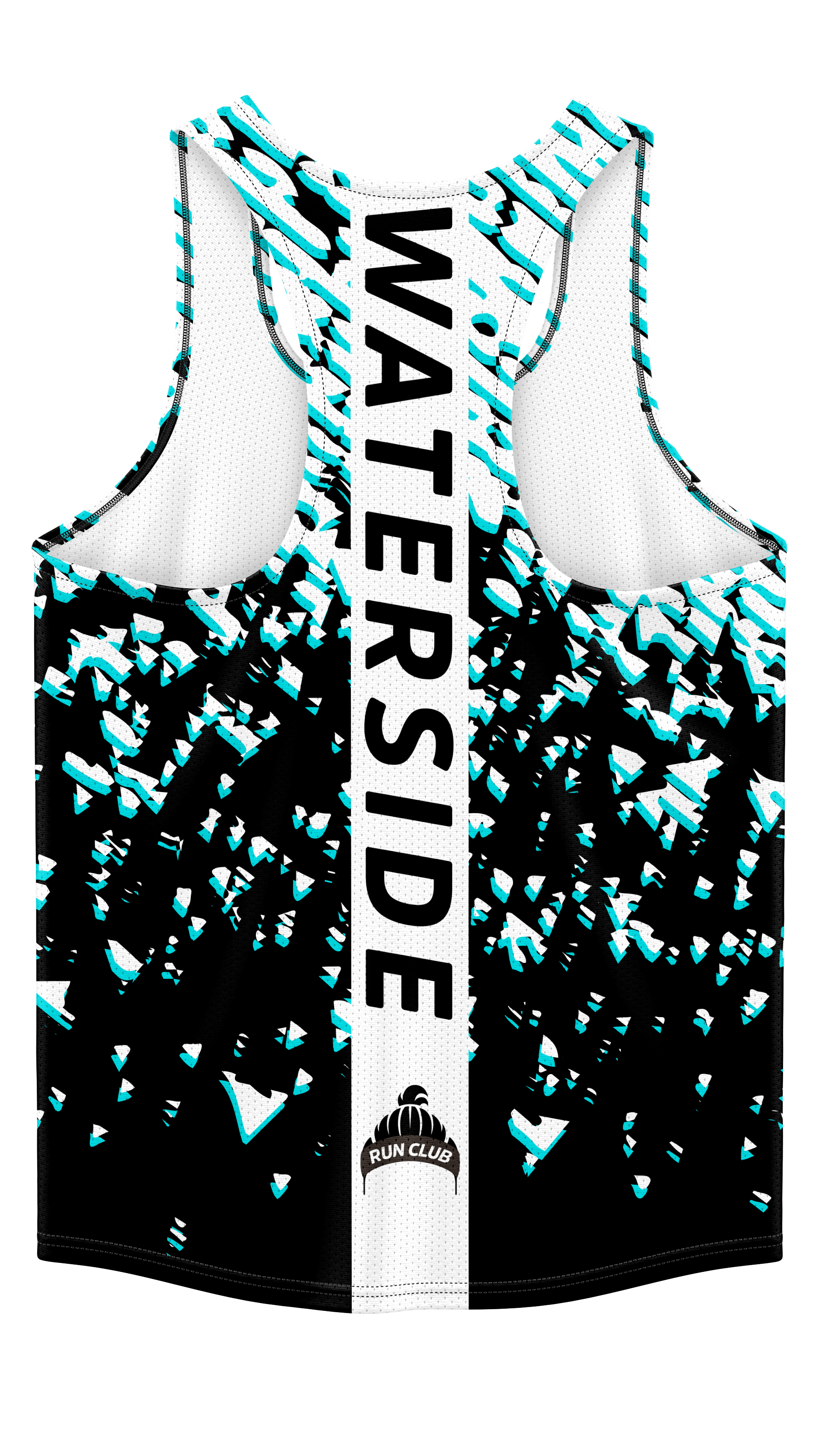 Rob McRunning - Waterside Vest - Black/White/Aqua