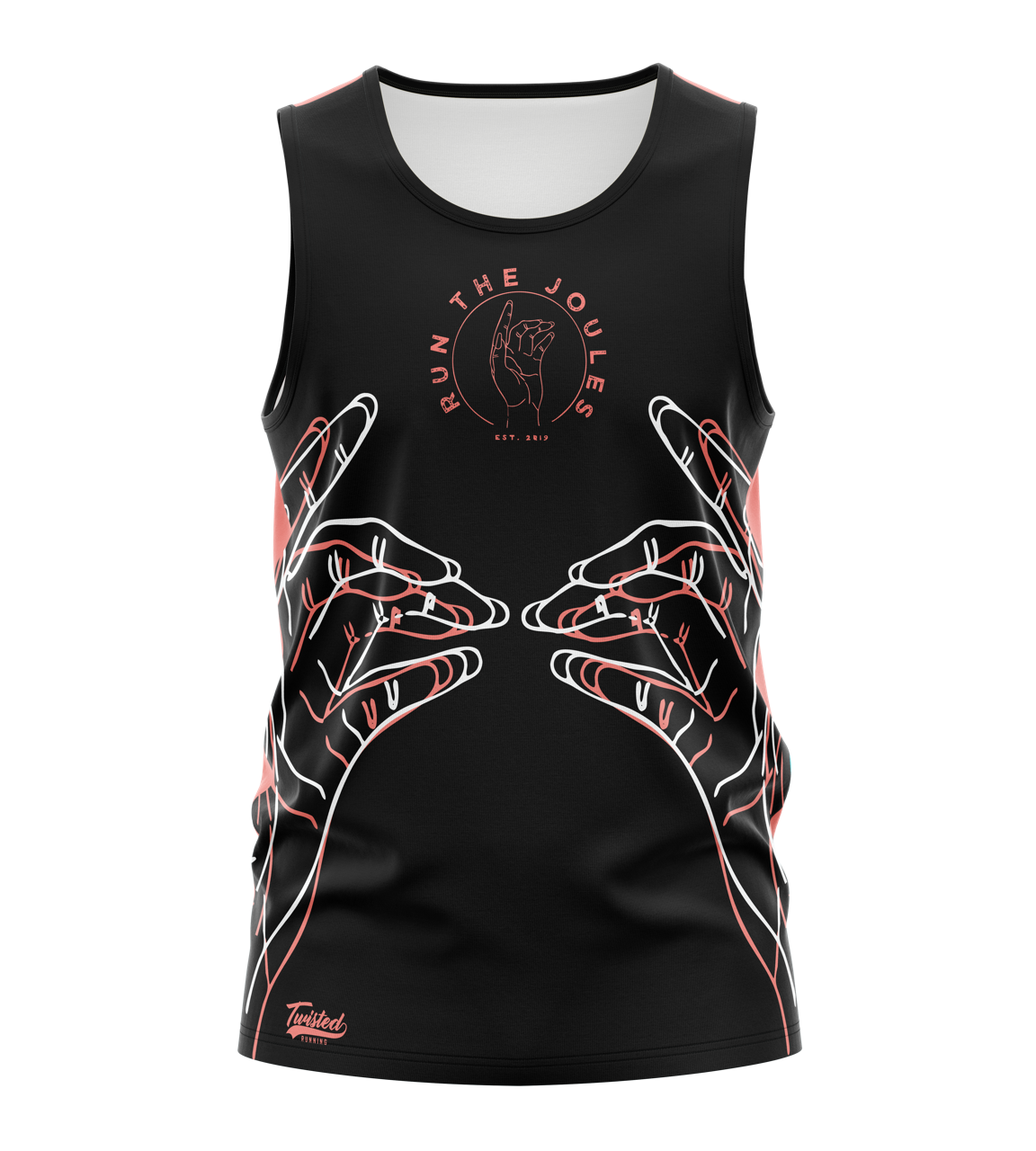 Run The Joules Tank - Black/Salmon