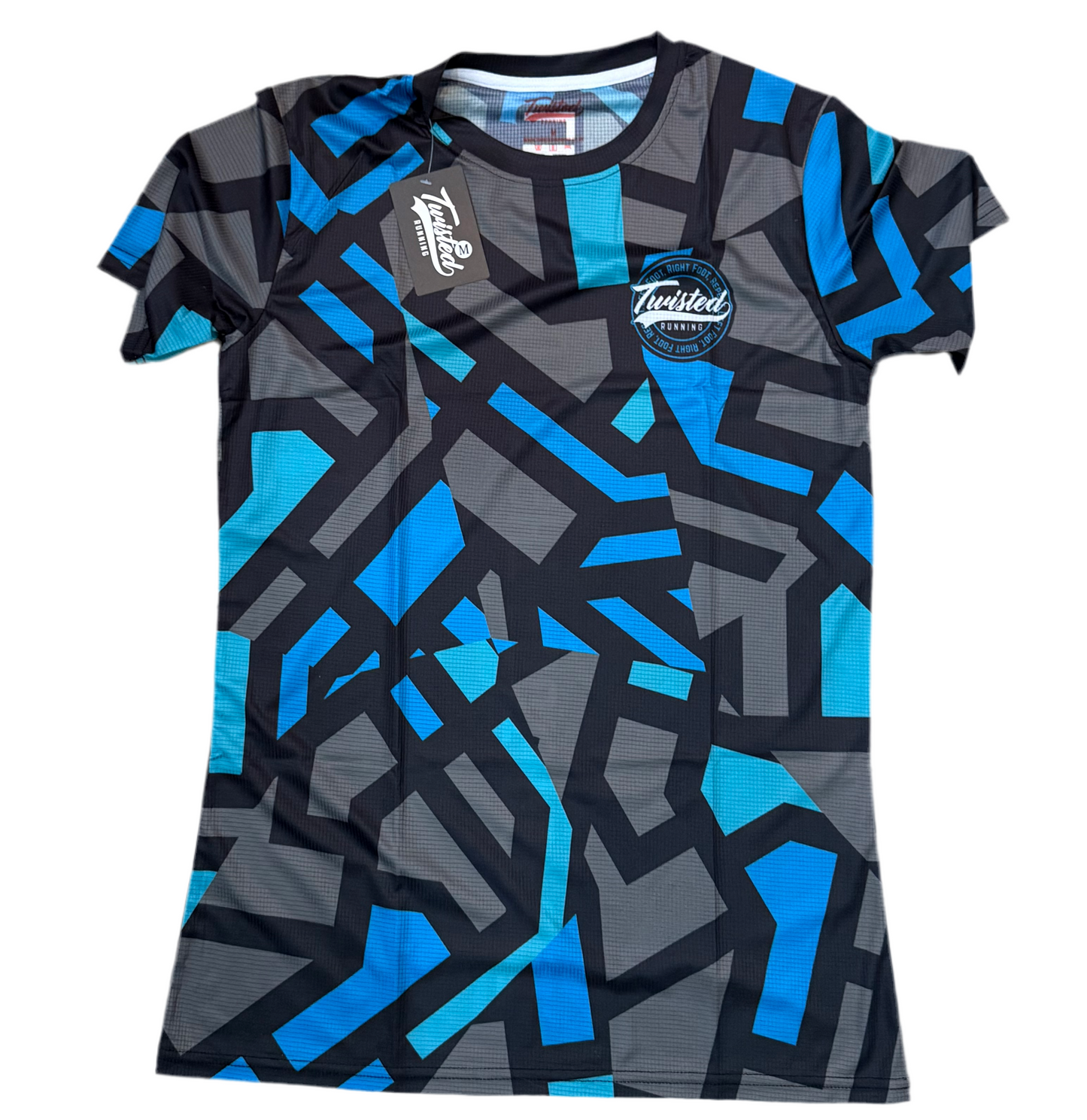 "Shatter" Technical Race Tee –  Black/Blue