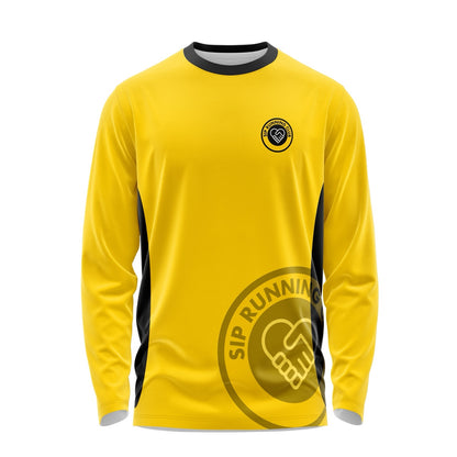 SIP Running Club Long Sleeve Tee - Yellow/Black