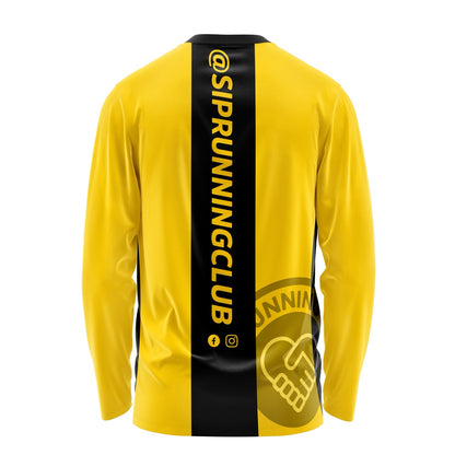 SIP Running Club Long Sleeve Tee - Yellow/Black