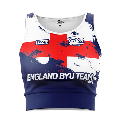 England BYU Female Crop Top - Red/White/Blue