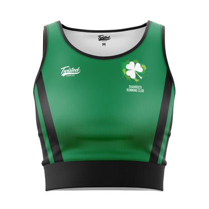 Shamrock Running Club Female Racing Crop Top (Bra) - Green/Black
