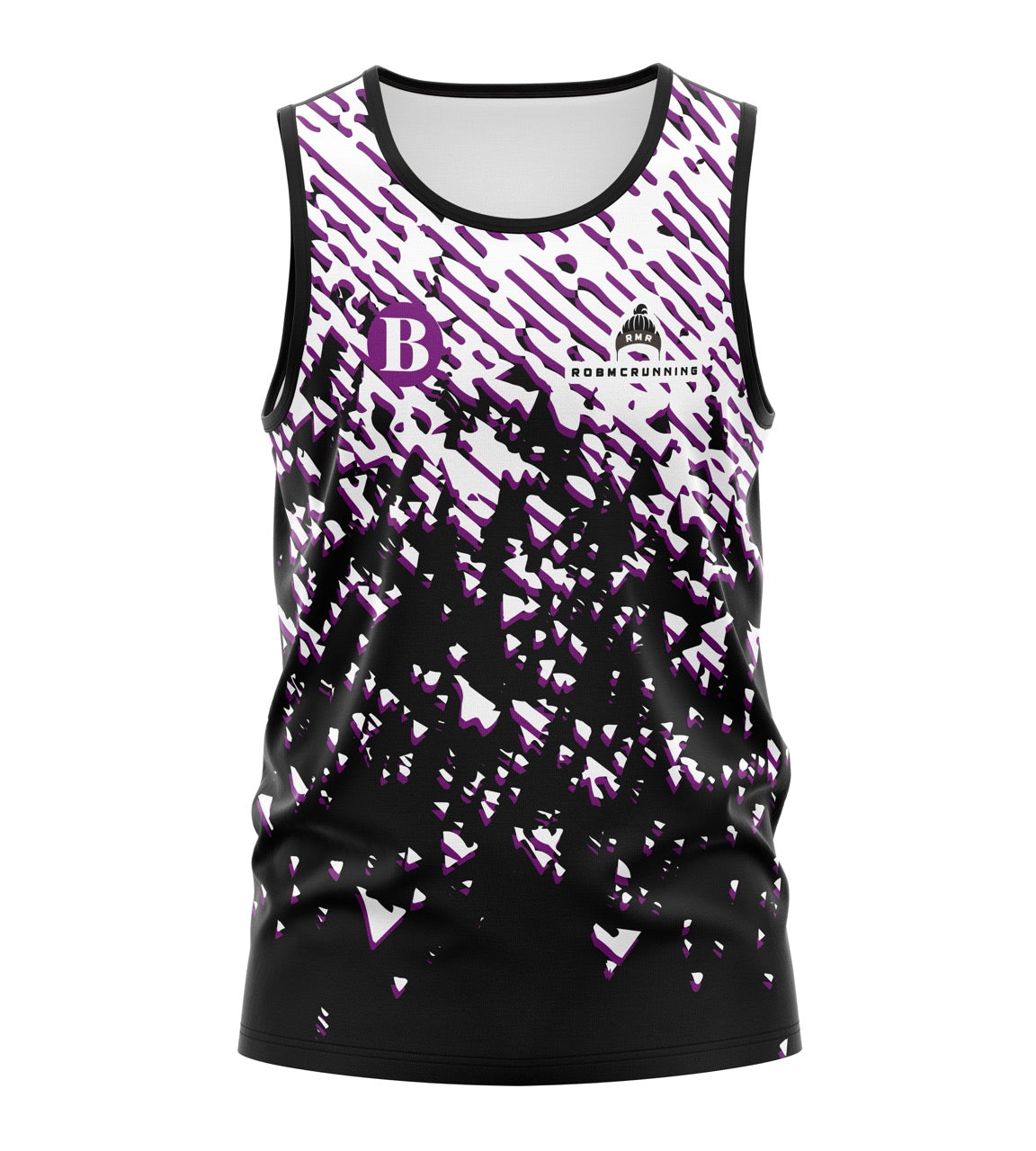 Brooklands Run Club Tank - Black/White/Purple