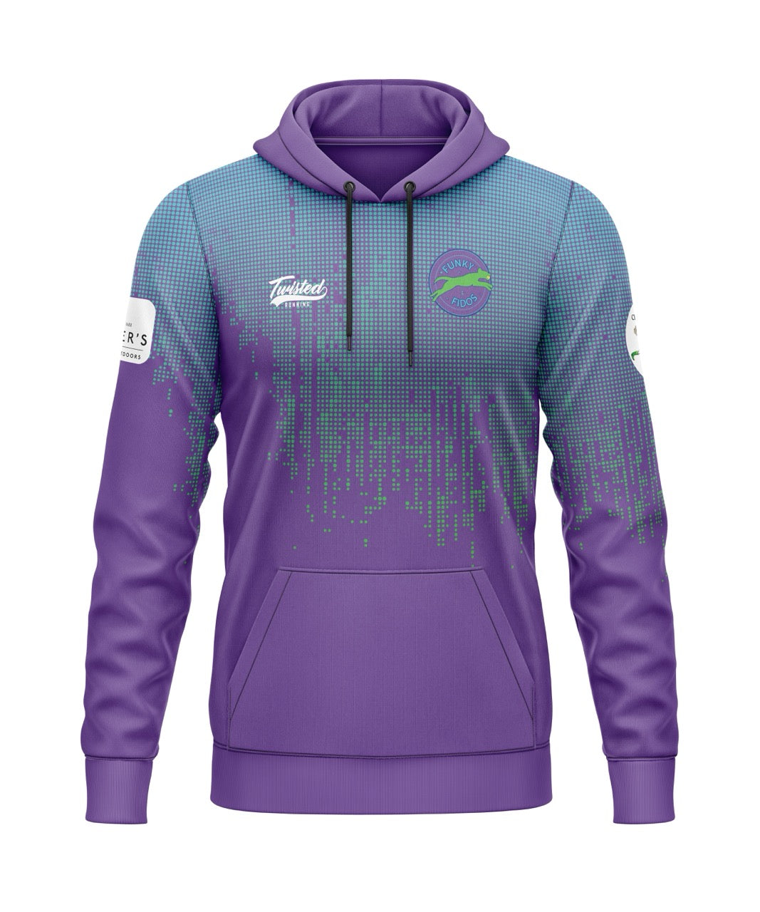 Funky Fidos Hoodie (Polyester) - Purple/Green