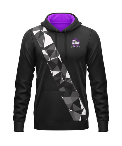 Twisted Run Club Hoodie (Polyester) - Black/Purple