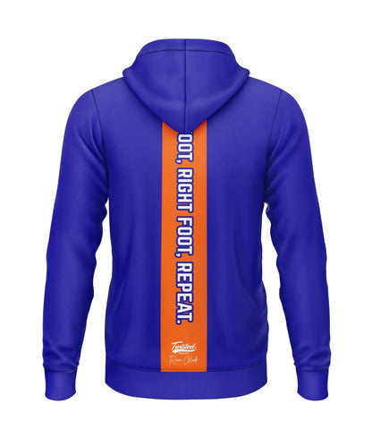 Twisted Run Club Hoodie (Polyester) - Blue/Orange