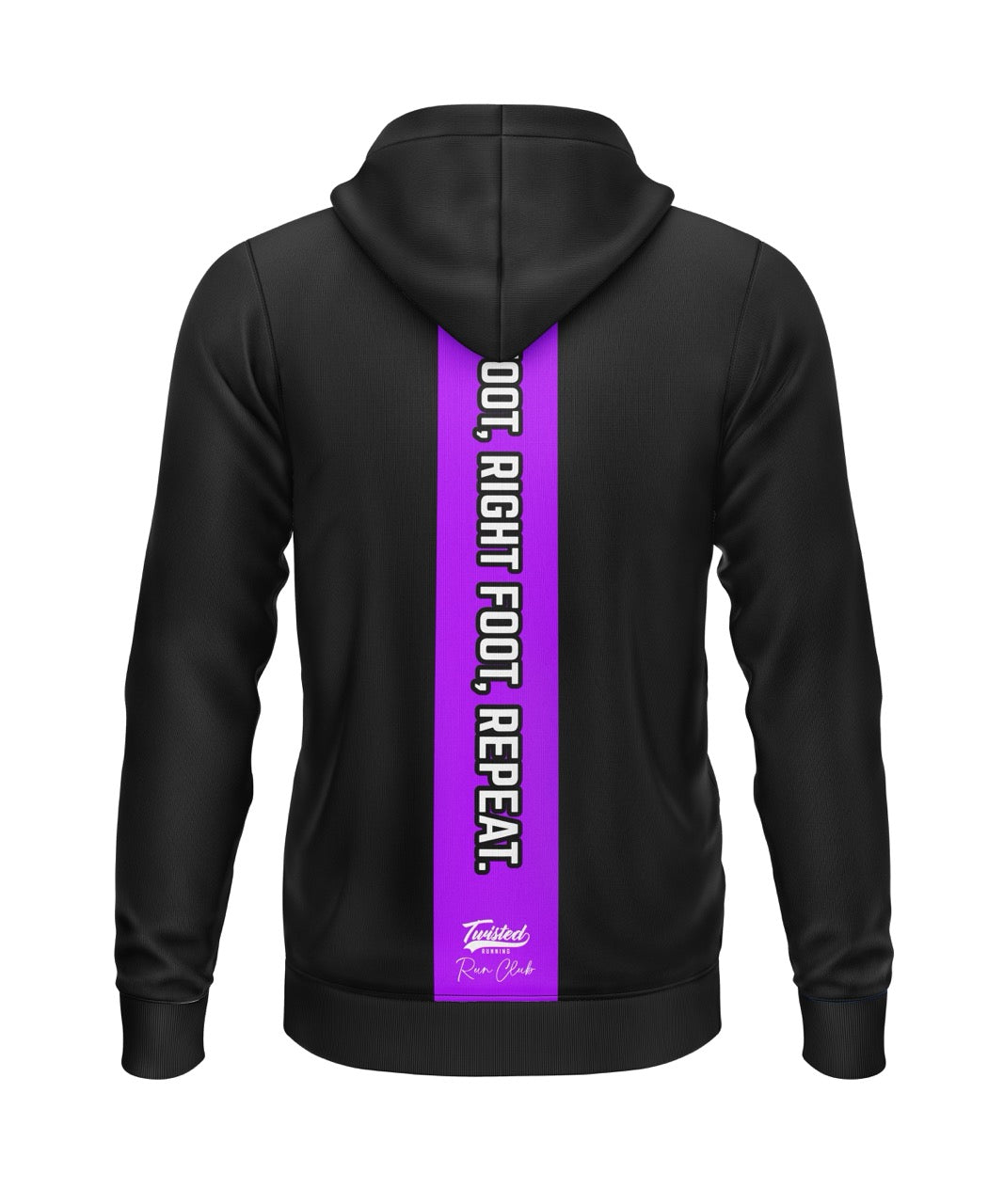 Twisted Run Club Hoodie (Polyester) - Black/Purple