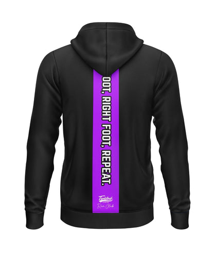 Twisted Run Club Hoodie (Polyester) - Black/Purple