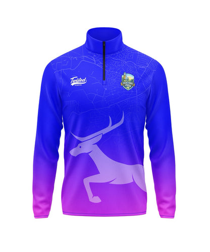 Run Free Alty 1/4 Zip - Navy/Pink