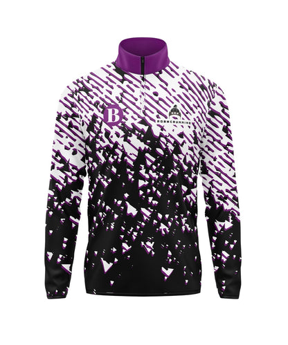 Brooklands Run Club 1/4 Zip - Black/White/Purple