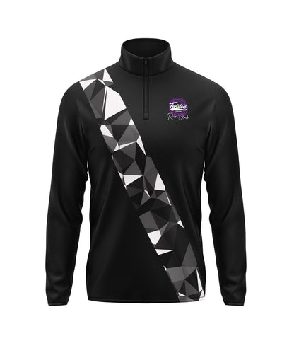 Twisted Run Club 1/4 Zip - Black/Purple