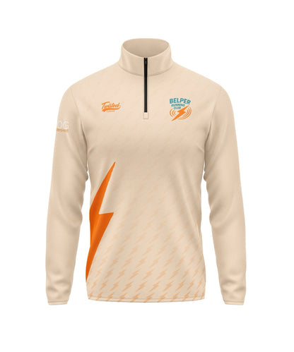 Belper Running Club 1/4 Zip - Vanilla/Orange