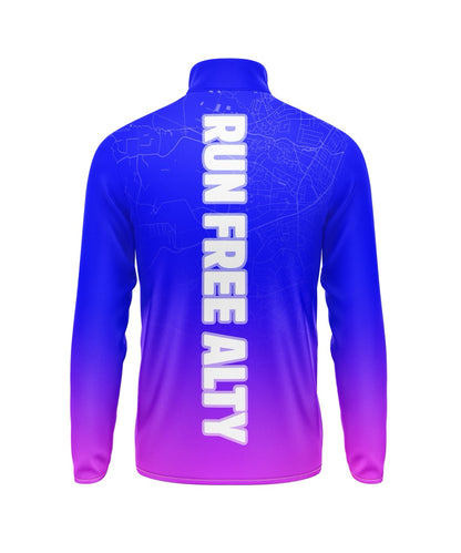 Run Free Alty 1/4 Zip - Navy/Pink