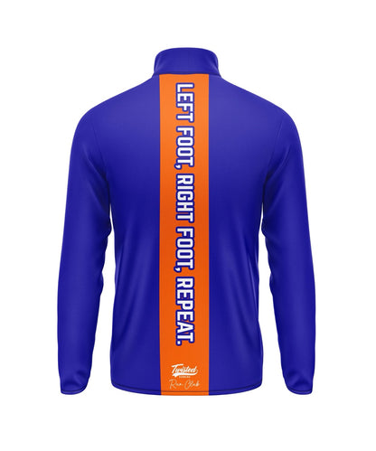 Twisted Run Club 1/4 Zip - Blue/Orange