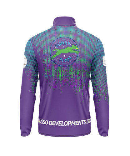 Funky Fidos 1/4 Zip - Purple/Green