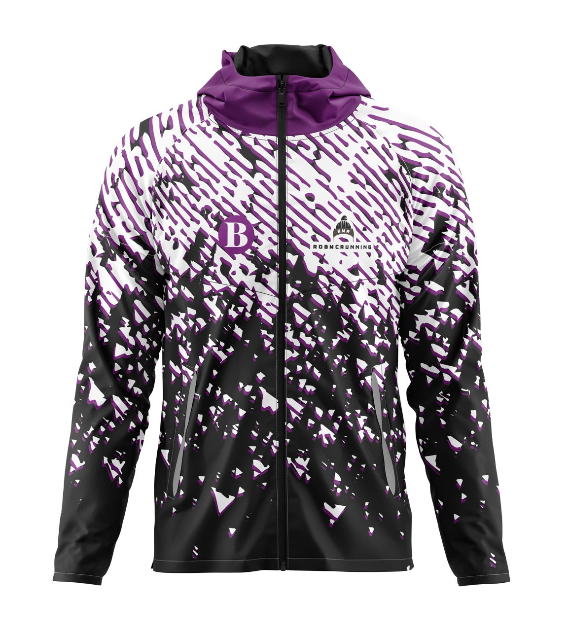Brooklands Run Club Windbreaker - Black/White/Purple
