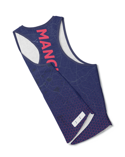 Navy/Pink Manchester 26.2 Race/Finisher Vest – A Marathon Worthy Tribute (Pre-Order)