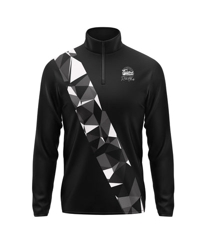 Twisted Run Club 1/4 Zip - Black/White