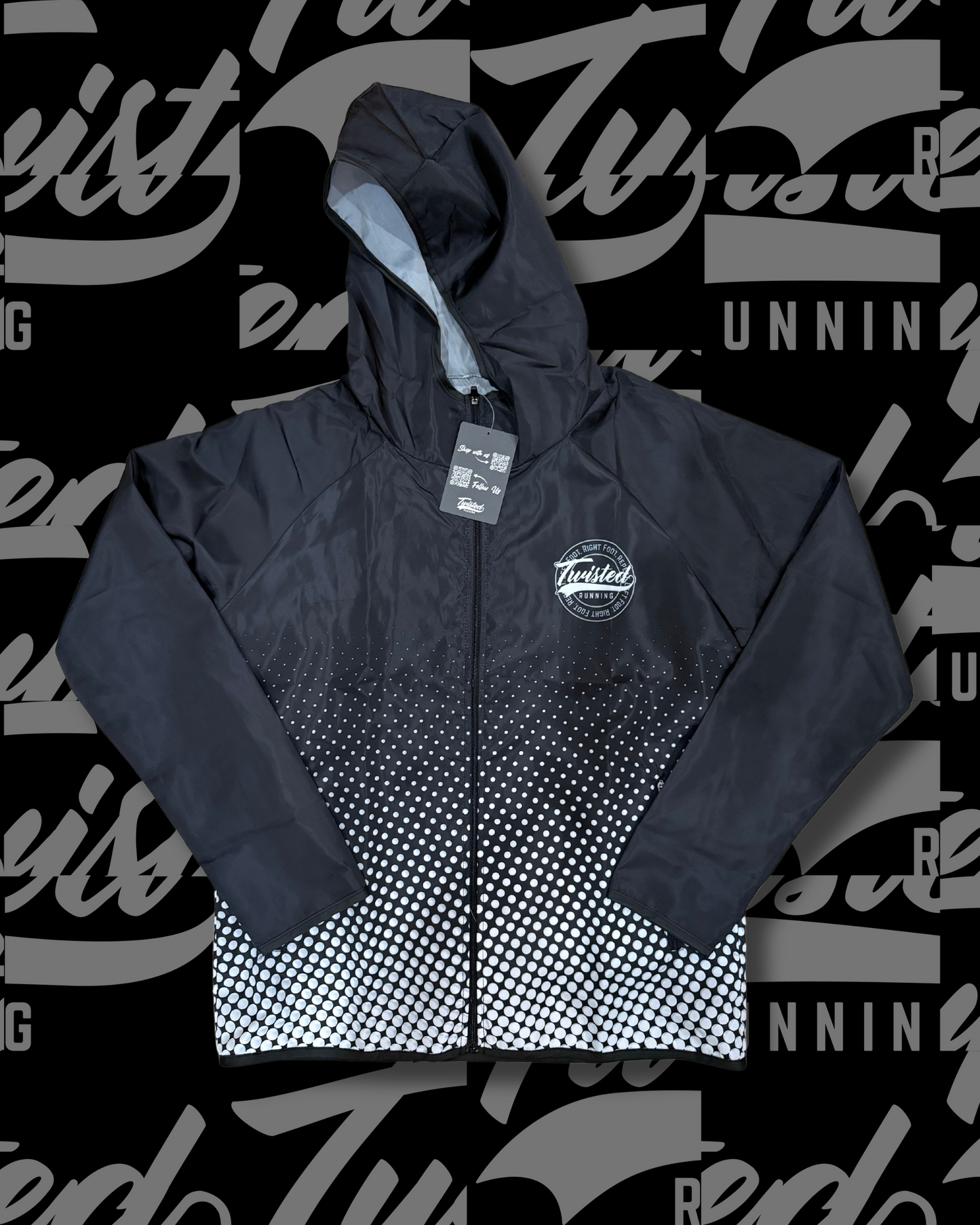 Twisted Running Windbreaker - Black/White Blend