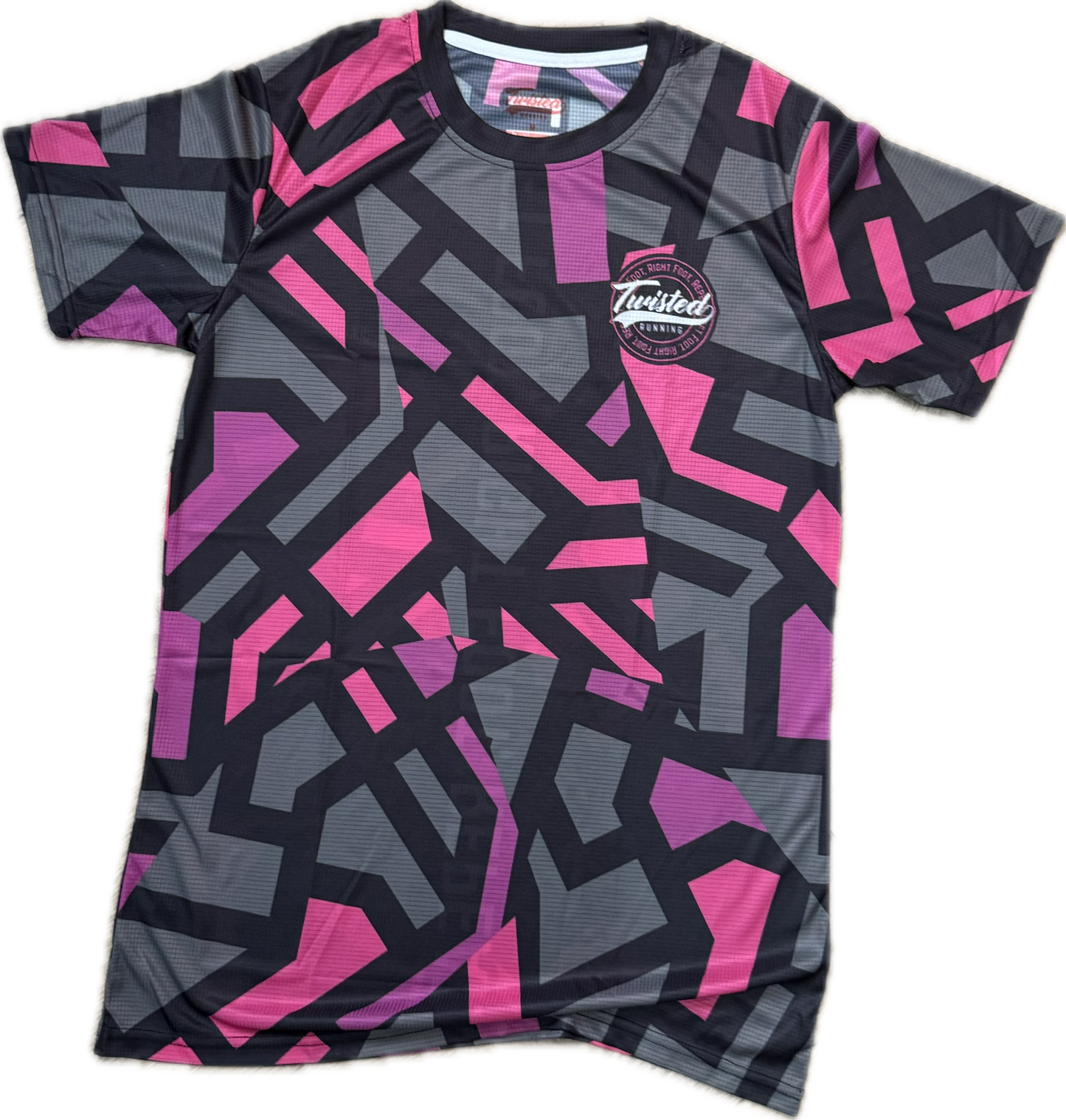 "Shatter" Technical Race Tee –  Black/Hot Pink/Purple