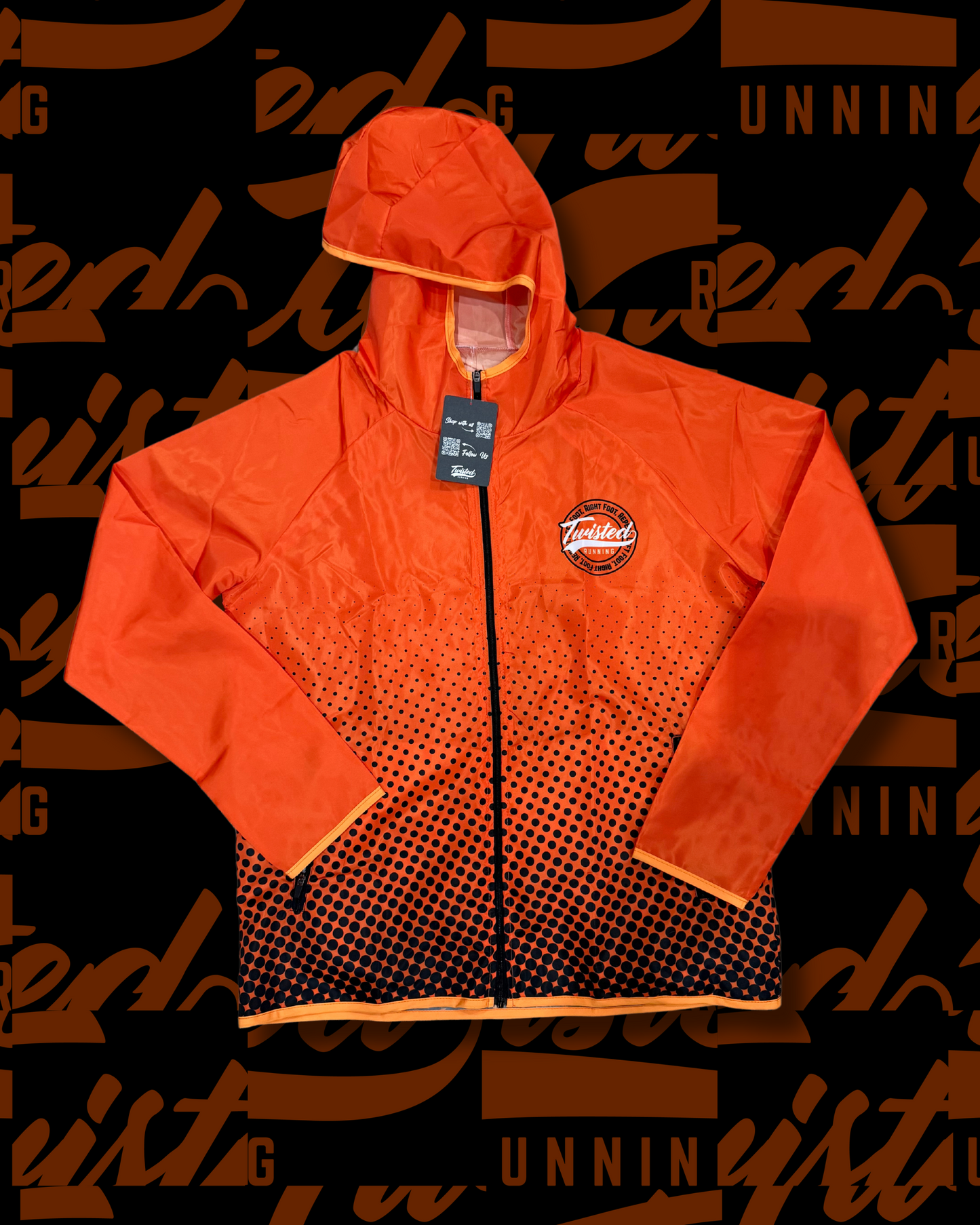 Twisted Running Windbreaker - Orange/Black Blend