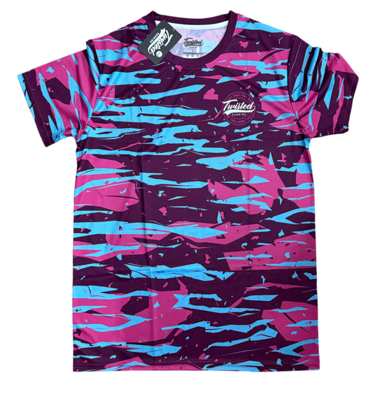 “Camo” Technical T-Shirt- Purple/Blue/Pink