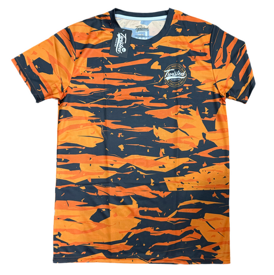 “Camo” Technical T-Shirt- Grey/Orange