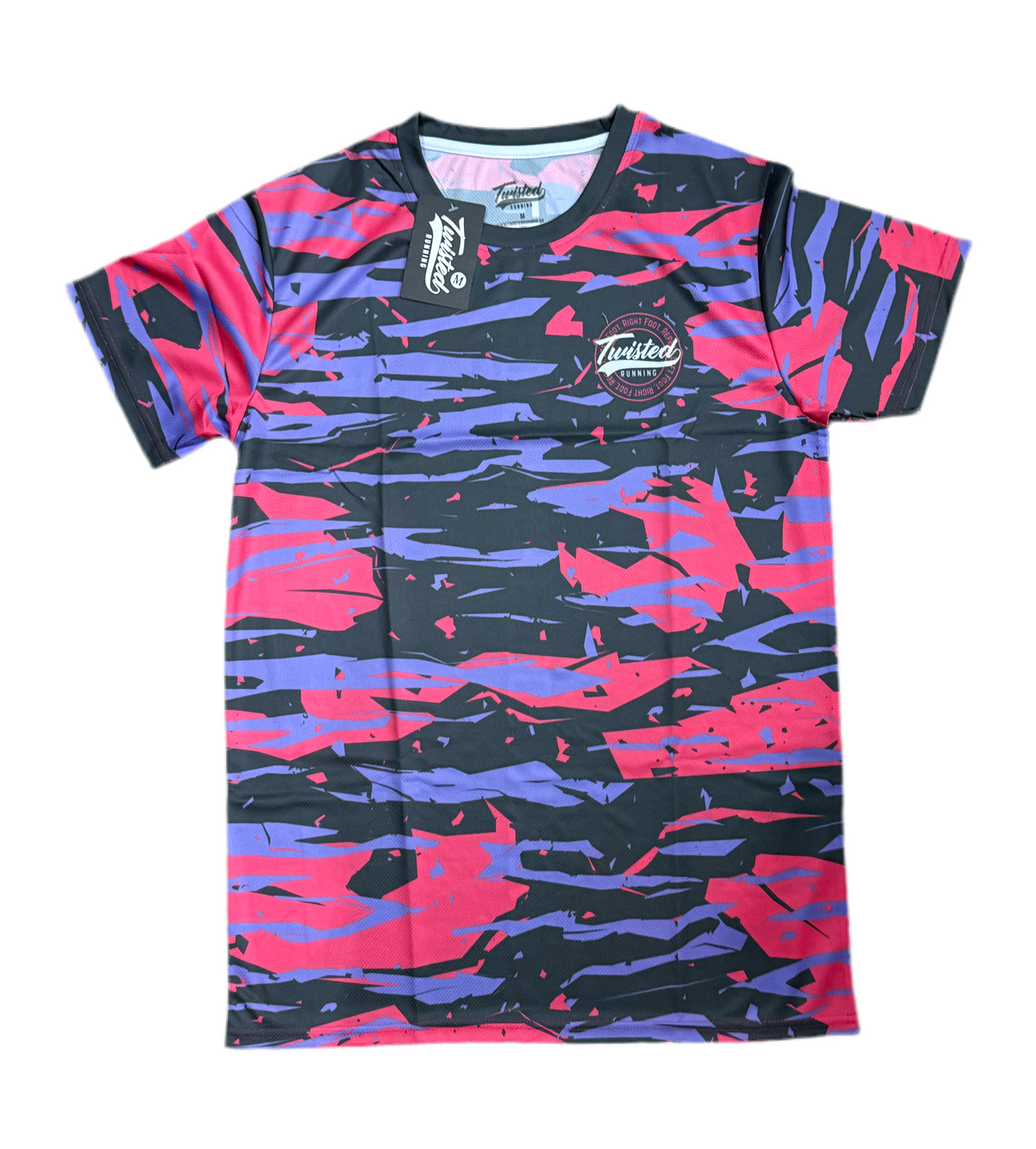 “Camo” Technical T-Shirt- Grey/Pink/Purple