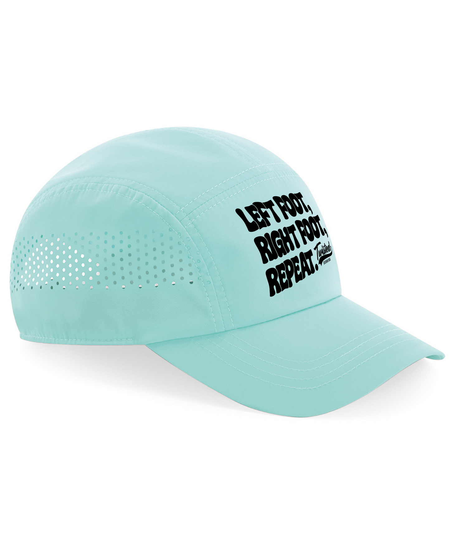 "Slogan" Technical Running Cap - Aqua Base