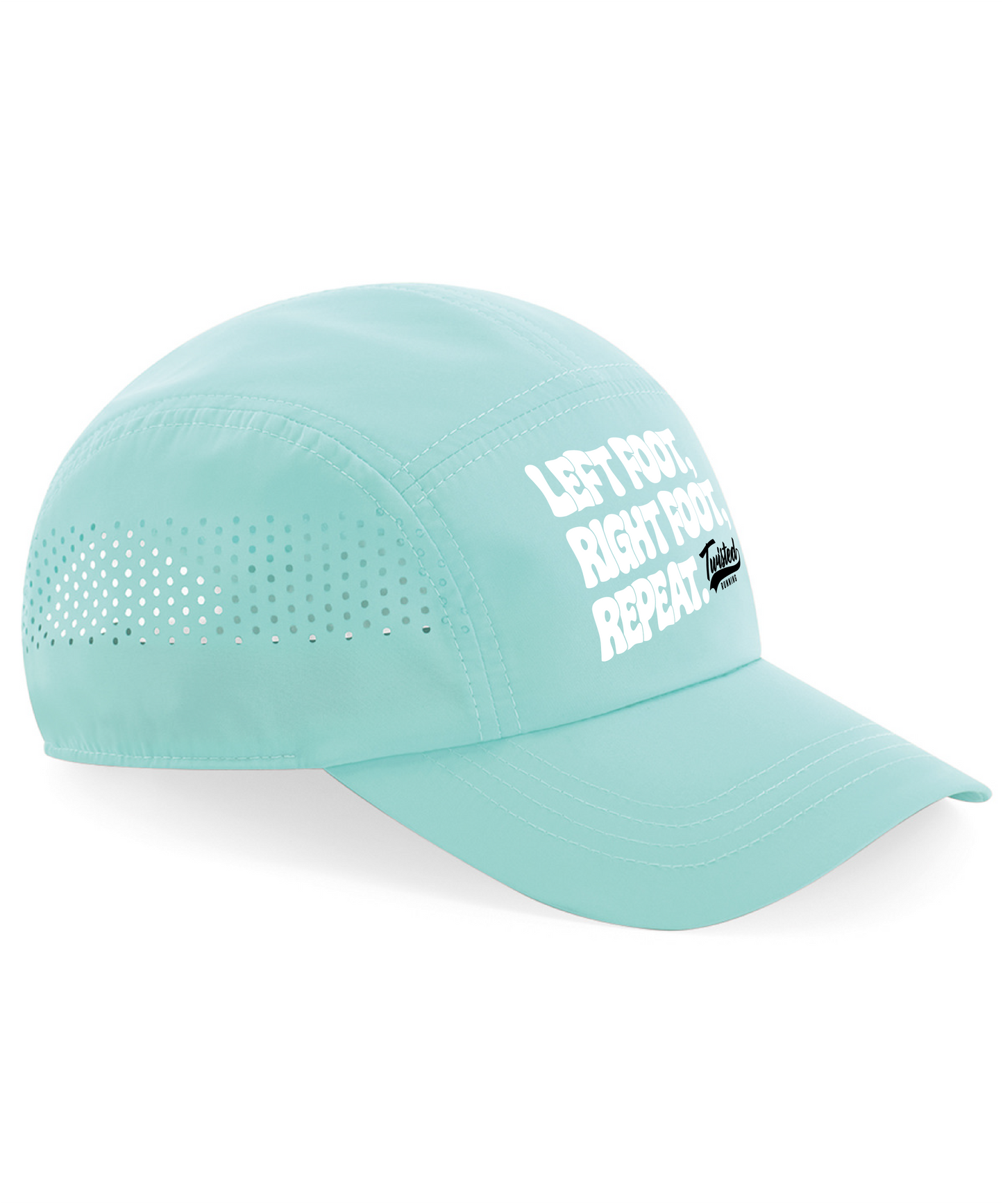 "Slogan" Technical Running Cap - Aqua Base