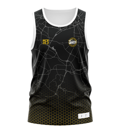 Black/Yellow Manchester 26.2 Race/Finisher Tank – A Marathon Worthy Tribute (Pre-Order) Please Read Description