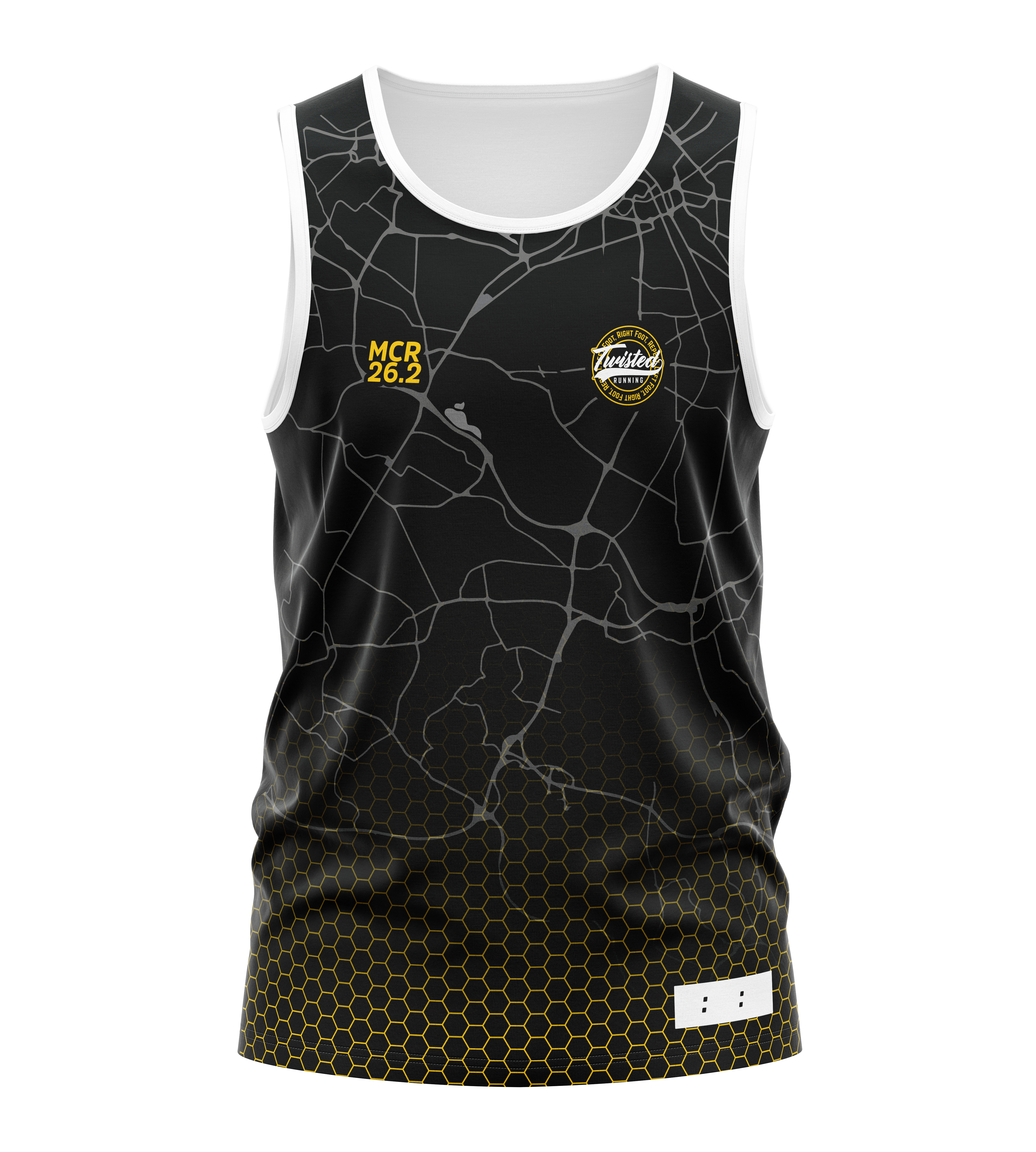 Black/Yellow Manchester 26.2 Race/Finisher Tank – A Marathon Worthy Tribute (Pre-Order) Please Read Description