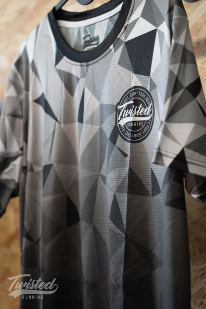 "Geo" Race Tee - Black/Grey