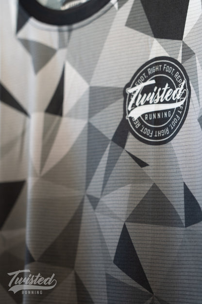 "Geo" Race Tee - Black/Grey