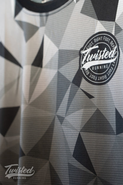 "Geo" Race Tee - Black/Grey