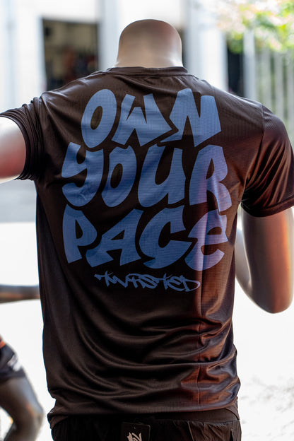 Own Your Pace - Black/Blue Technical Tee