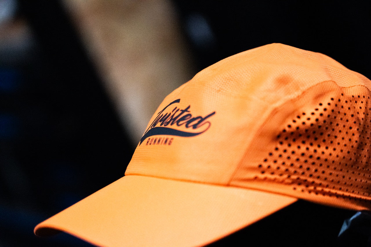 Twisted Perforated Run Cap - Orange